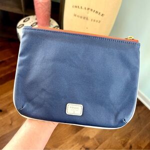 Retro Fossil Waxed Canvas Cosmetic Bag